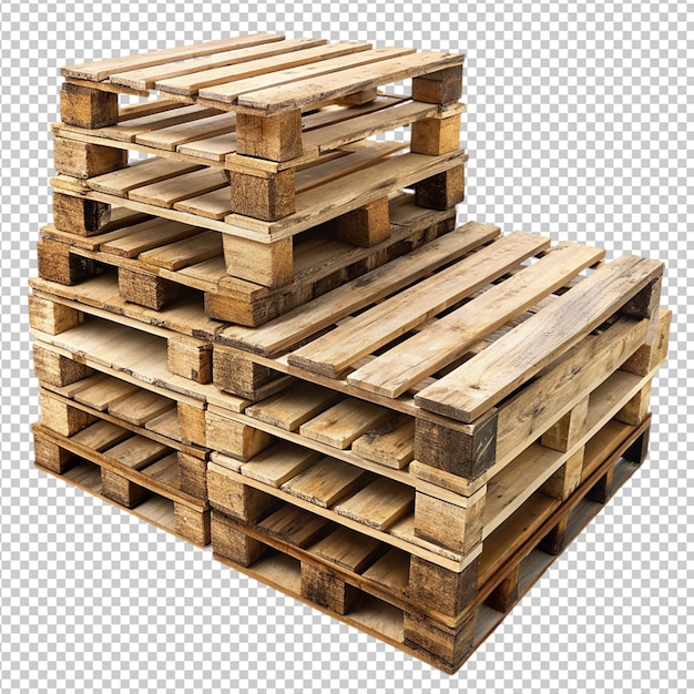 PSD old pallets on transparent background