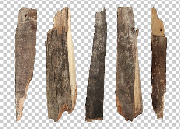 Old rotten wood plank cutout set