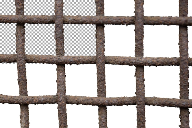 Old rusty grill on a transparent background