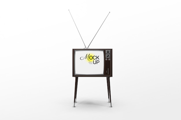 PSD old school retro tv mockup template psd design