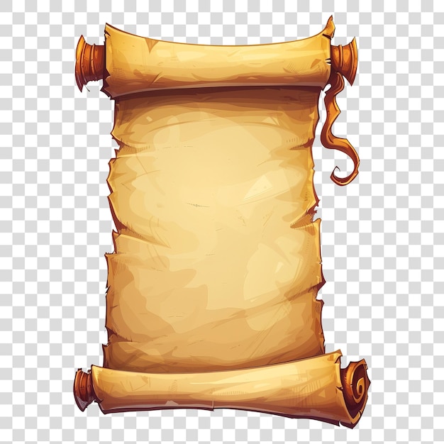 PSD old scroll paper isolated on transparent background png