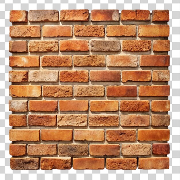 PSD old small brick wall isolated on transparent background