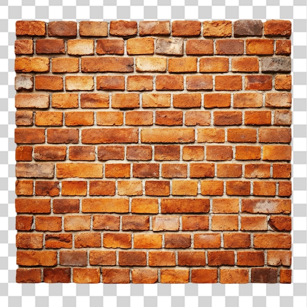 old small brick wall isolated on transparent background