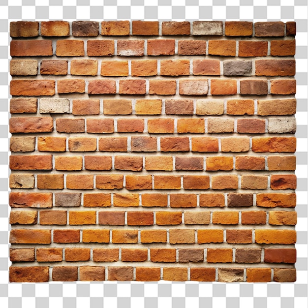 PSD old small brick wall isolated on transparent background