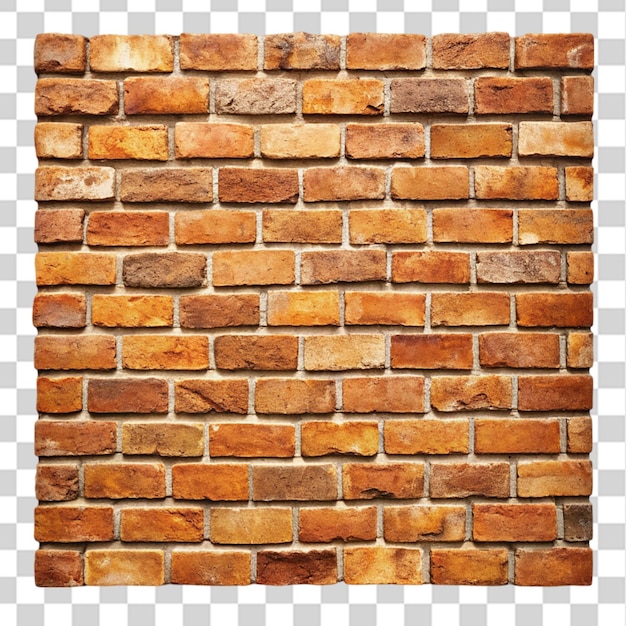 PSD old small brick wall isolated on transparent background