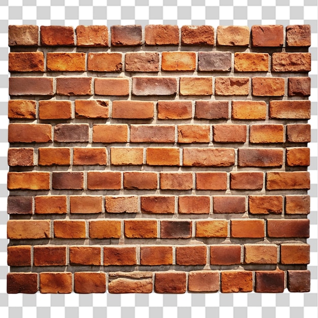 old small brick wall isolated on transparent background