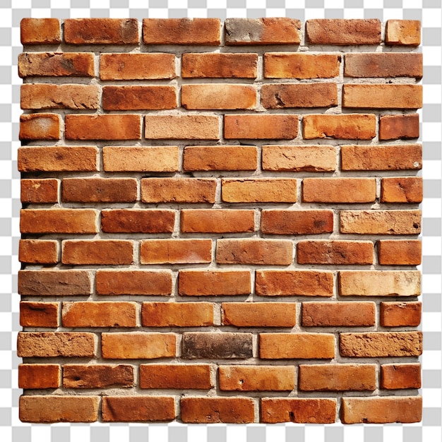 PSD old small brick wall isolated on transparent background