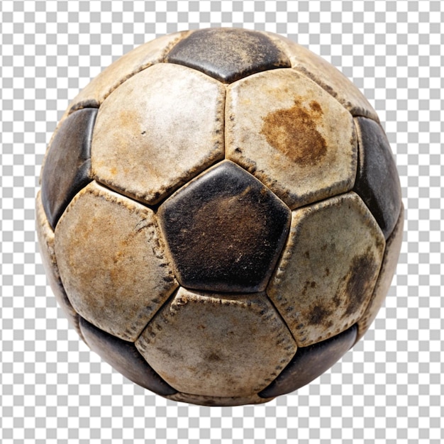 PSD old soccer ball on transparent background