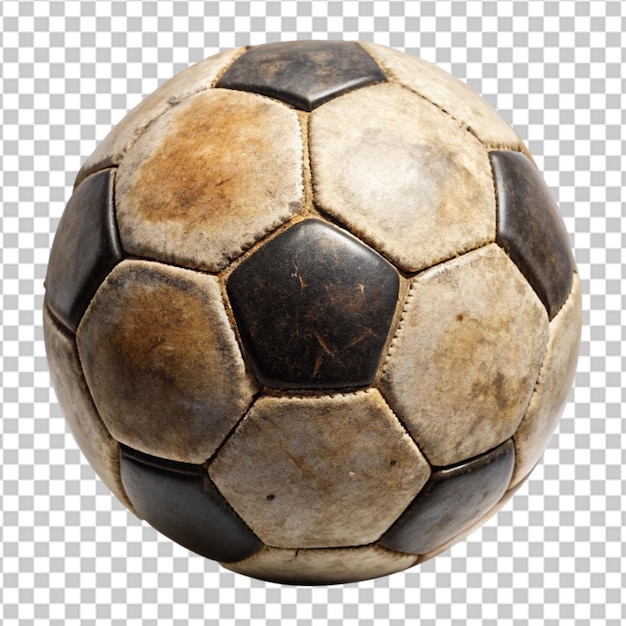 PSD old soccer ball on transparent background