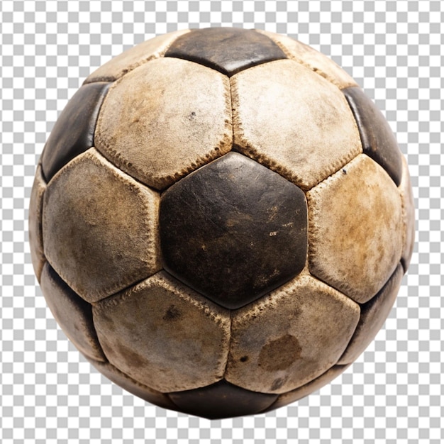 PSD old soccer ball on transparent background