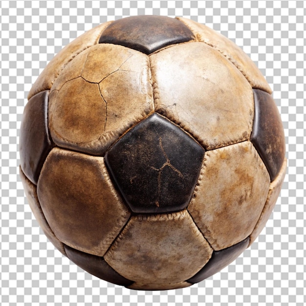 PSD old soccer ball on transparent background