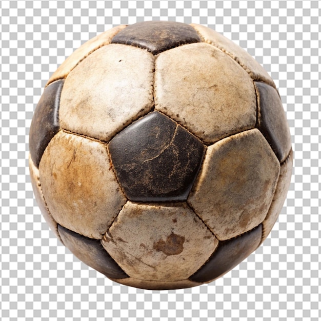 PSD old soccer ball on transparent background