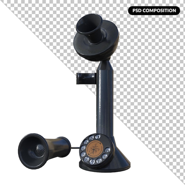 Old telephone isolated 3D