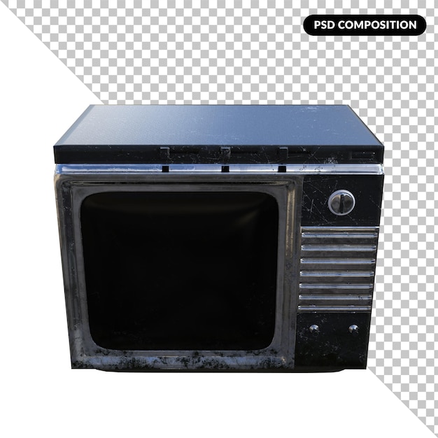 Old television isolated 3d