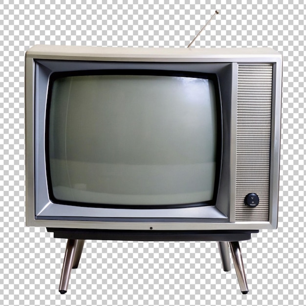 Old television isolated on transparent background