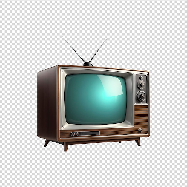 old Television isolated on transparent background