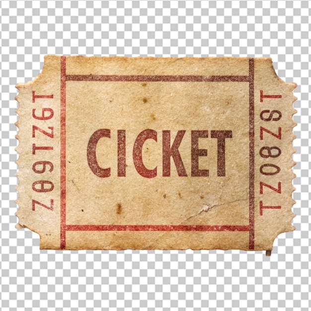 Old used brown torn ticket stub isolated