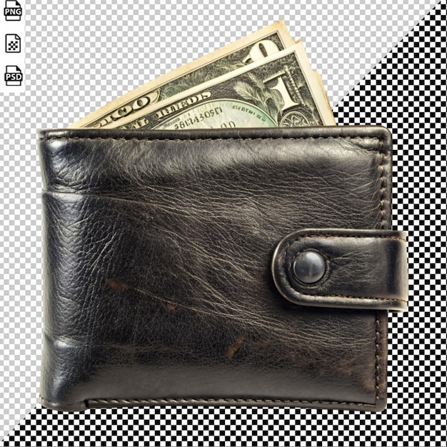 old wallet with dollar