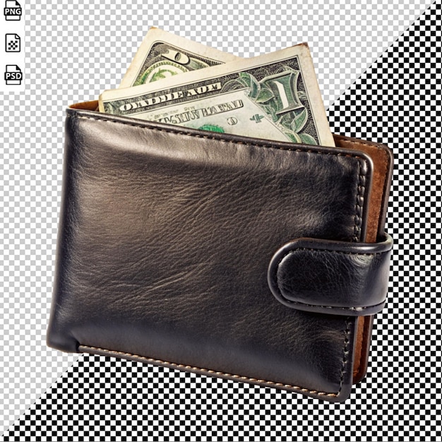 old wallet with dollar