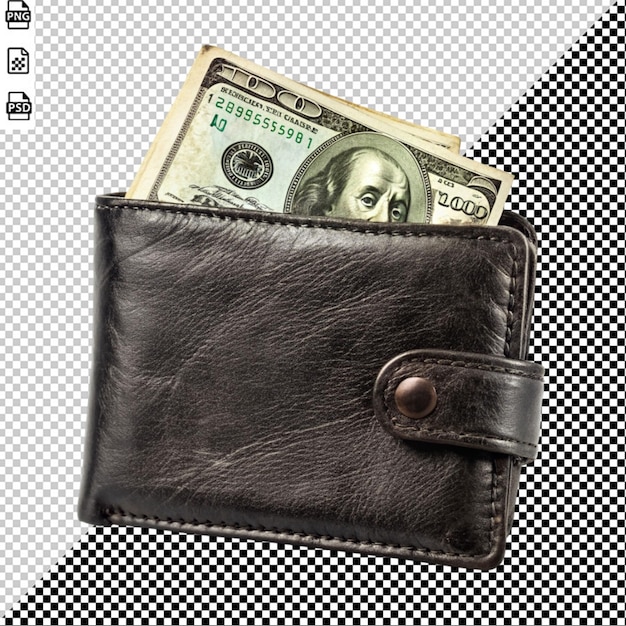 old wallet with dollar