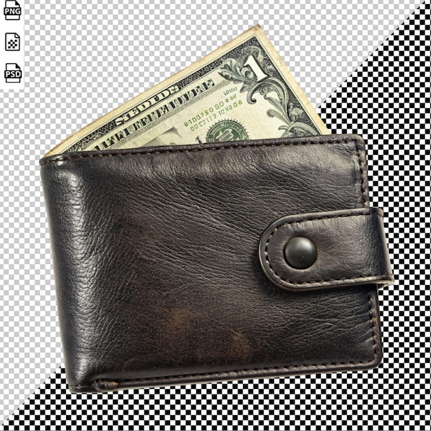 old wallet with dollar