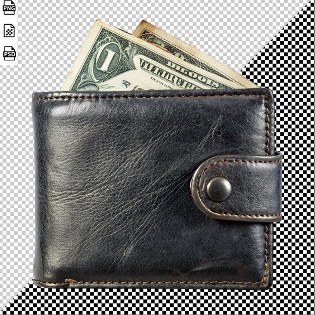 old wallet with dollar