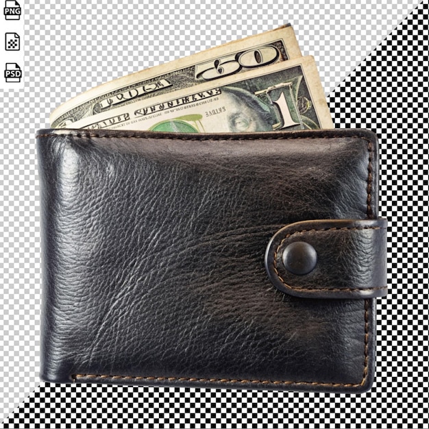 PSD old wallet with dollar