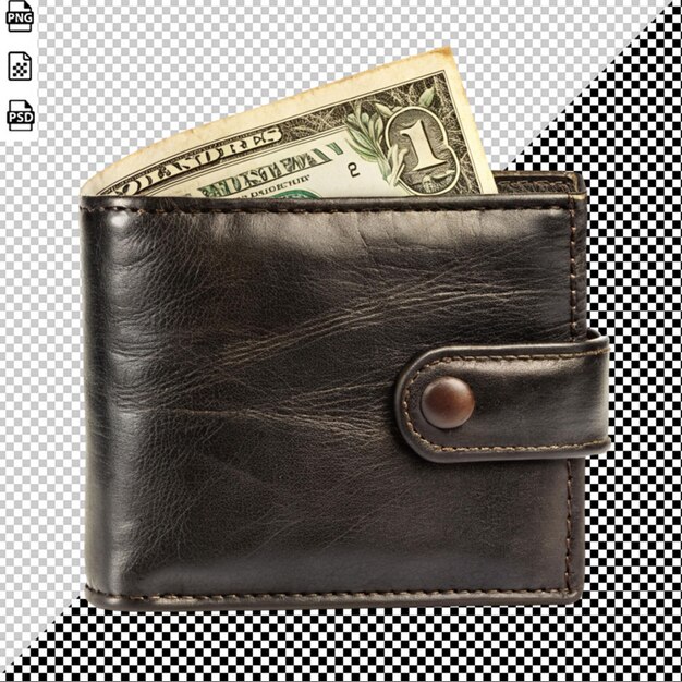 old wallet with dollar