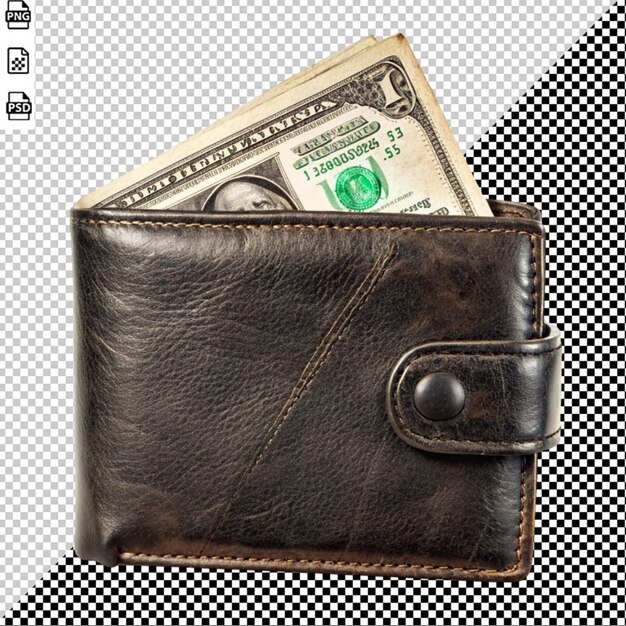 old wallet with dollar