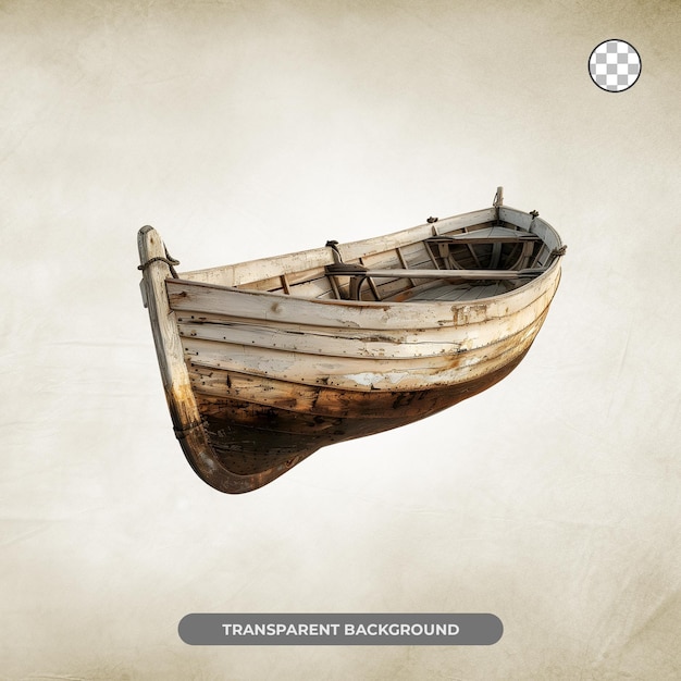 PSD old wooden boat isolated on transparent background