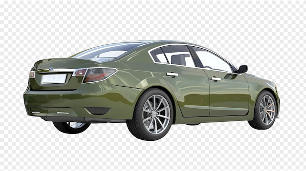 Olive car realistic illustration