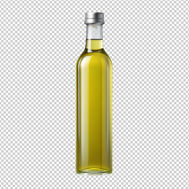 PSD olive oil bottle isolated on transparent background