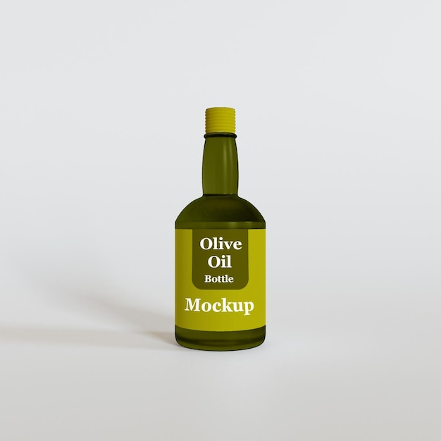 Olive oil bottle packaging mockup