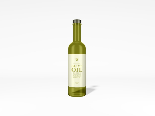 Olive Oil Glass Bottle Packaging Mockup