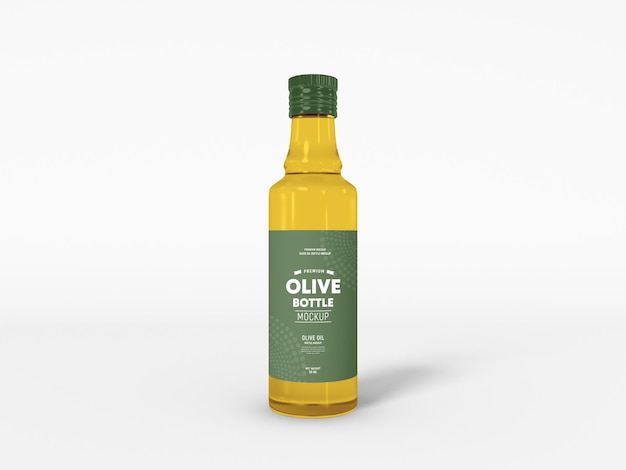 Olive Oil Glass Bottle Packaging Mockup