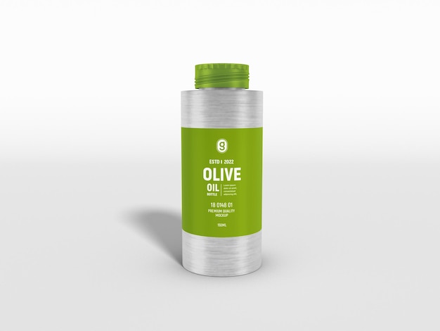 Olive Oil Metal Bottle Branding Mockup