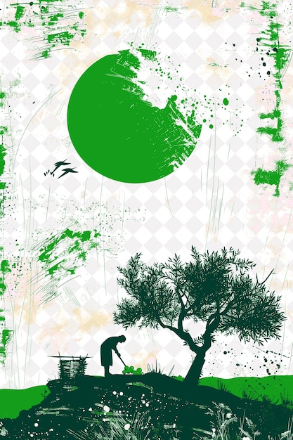 PSD olive oil scene with a farmer harvesting and a customer in t italy culture illustration design