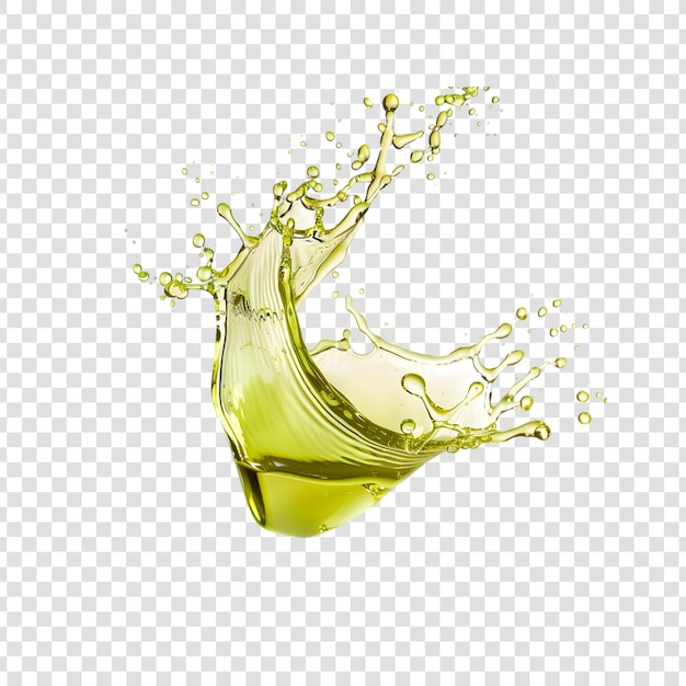 Olive oil splash or cosmetic serum liquid isolated on a white background