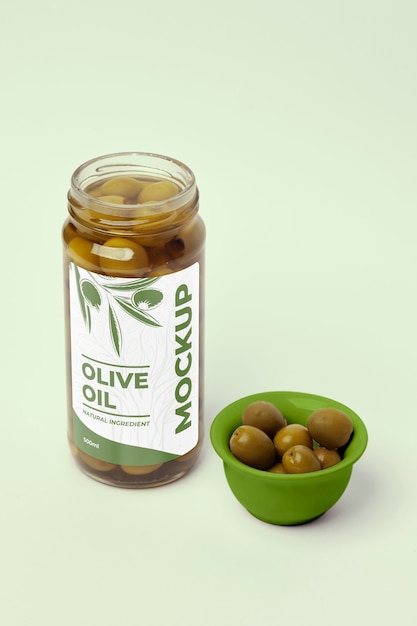 PSD olive packaging mockup design