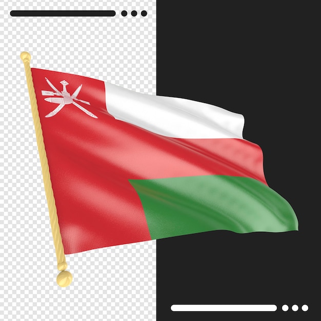 Oman flag 3d rendering isolated