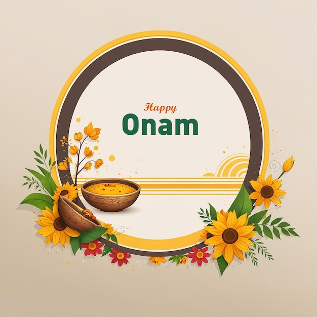 Onam Greetings PSD Design Template for Happy Onam