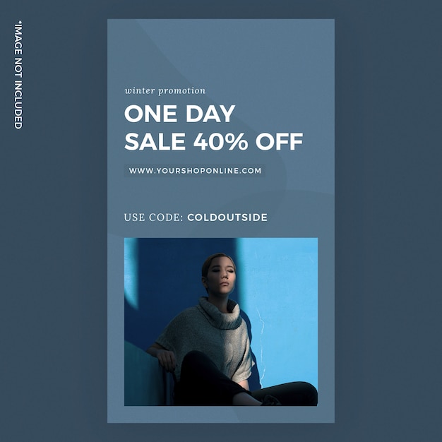 One day sale fashion instagram story template ads