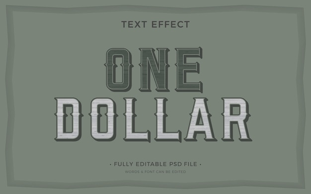 One dollar text effect