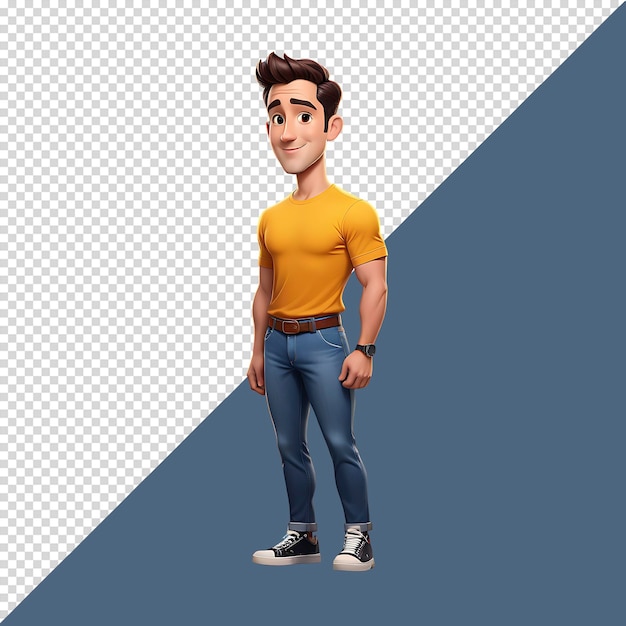 one man in cartoon full body style 1