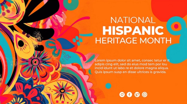 PSD one site blank banner a poster for the national hispanic heritage month festival banner with border