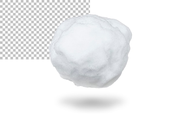 One white snowball isolated on a transparent background