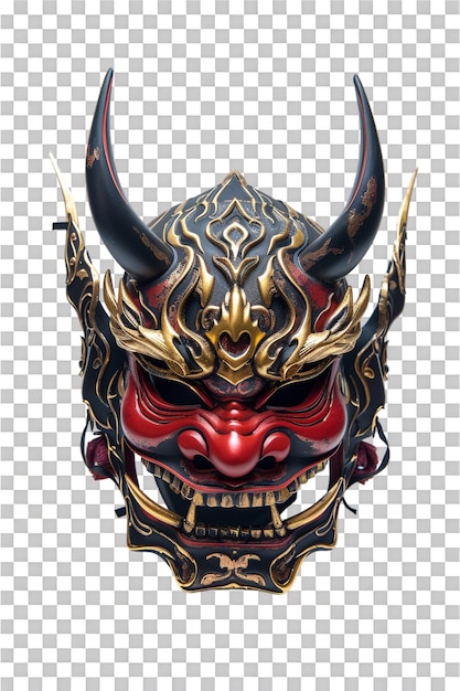 PSD oni mask isolated on transparent