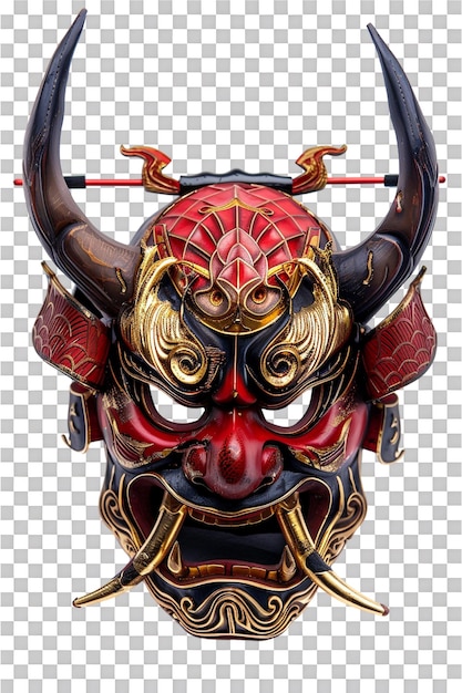 PSD oni mask isolated on transparent