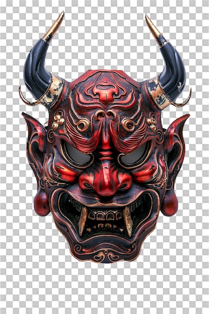 PSD oni mask isolated on transparent