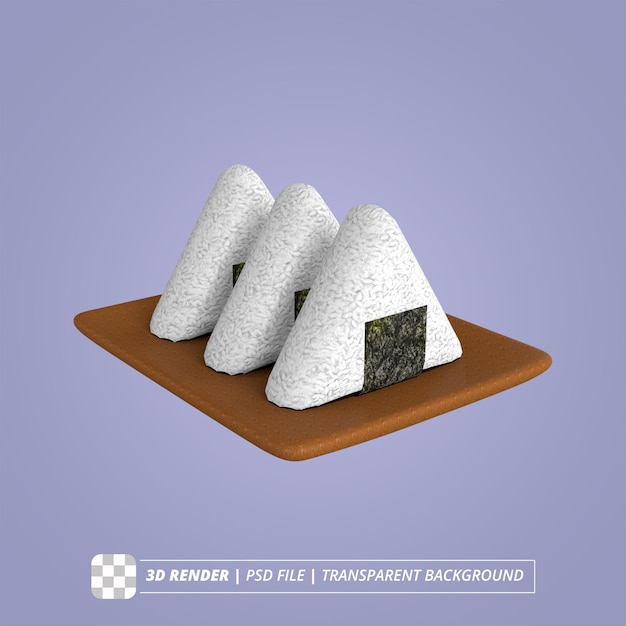 ONIGIRI 3D RENDER ISOLATED IMAGES